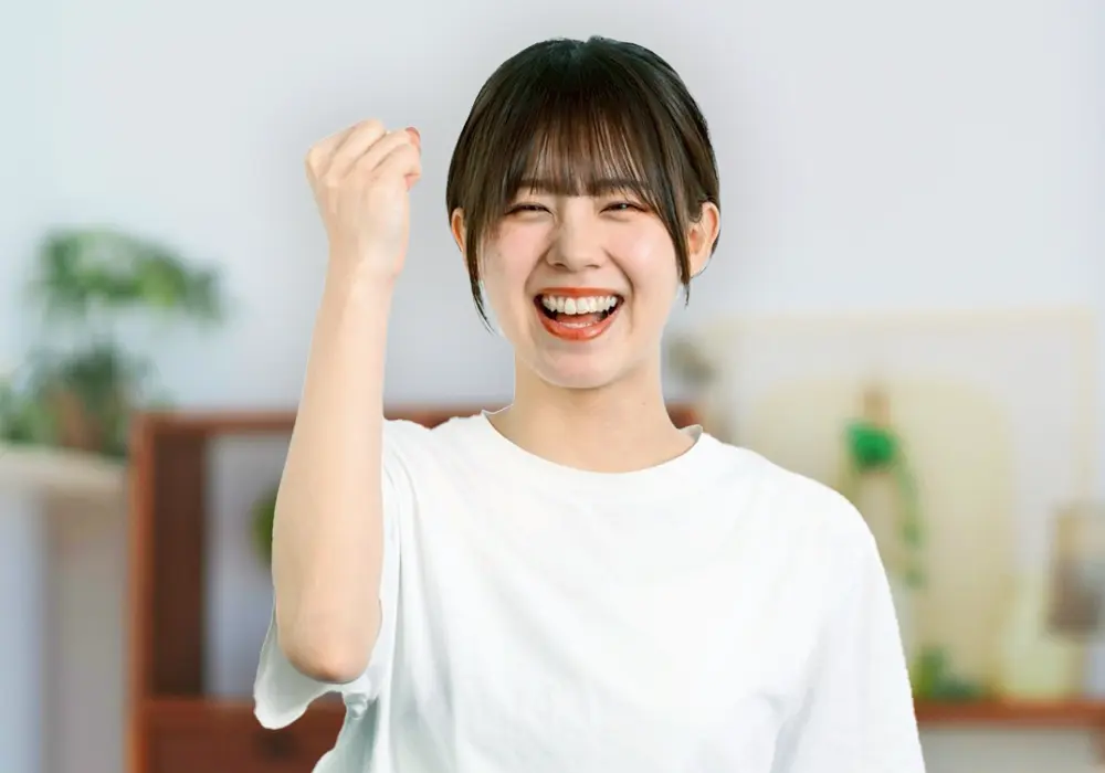 価格に喜ぶ女性のイメージ